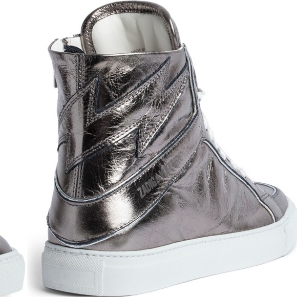 ZADIG & VOLTAIRE ZV1747 High Flash Metallic High Top
Sneakers Size 40 size US 9 - Picture 4 of 14